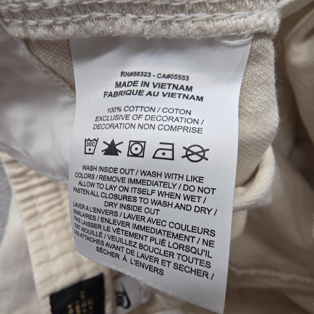 Nike Life Men's Utility Pants L Measured 34x26 Beige White Cargo Cotton - Picture 13 of 14